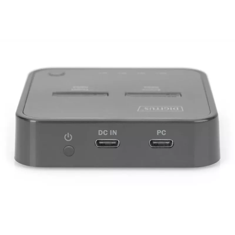 Estação de acoplamento Digitus Dual M.2 NVMe SSD USB-C função de clonagem offline