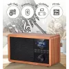 Rádio portátil Adler AD 1184 com sintonizador digital DAB+/FM/AM, Bluetooth 5.0, 15W, SD/USB, despertador, preto/madeira