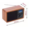 Rádio portátil Adler AD 1184 com sintonizador digital DAB+/FM/AM, Bluetooth 5.0, 15W, SD/USB, despertador, preto/madeira