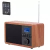 Rádio portátil Adler AD 1184 com sintonizador digital DAB+/FM/AM, Bluetooth 5.0, 15W, SD/USB, despertador, preto/madeira
