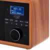 Rádio portátil Adler AD 1184 com sintonizador digital DAB+/FM/AM, Bluetooth 5.0, 15W, SD/USB, despertador, preto/madeira
