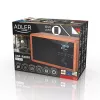 Rádio portátil Adler AD 1184 com sintonizador digital DAB+/FM/AM, Bluetooth 5.0, 15W, SD/USB, despertador, preto/madeira