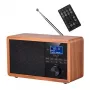 Rádio portátil Adler AD 1184 com sintonizador digital DAB+/FM/AM, Bluetooth 5.0, 15W, SD/USB, despertador, preto/madeira