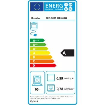 Forno elétrico de encastrar Electrolux EOF5C50BZ, 65 L, limpeza catalítica, 8 programas, classe A, preto