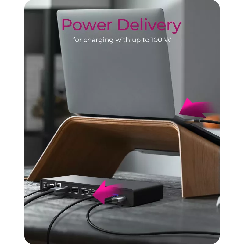 ICY BOX IB-DK2245AC com fios USB 3.2 Gen 1 (3.1 Gen 1) Type-C preto