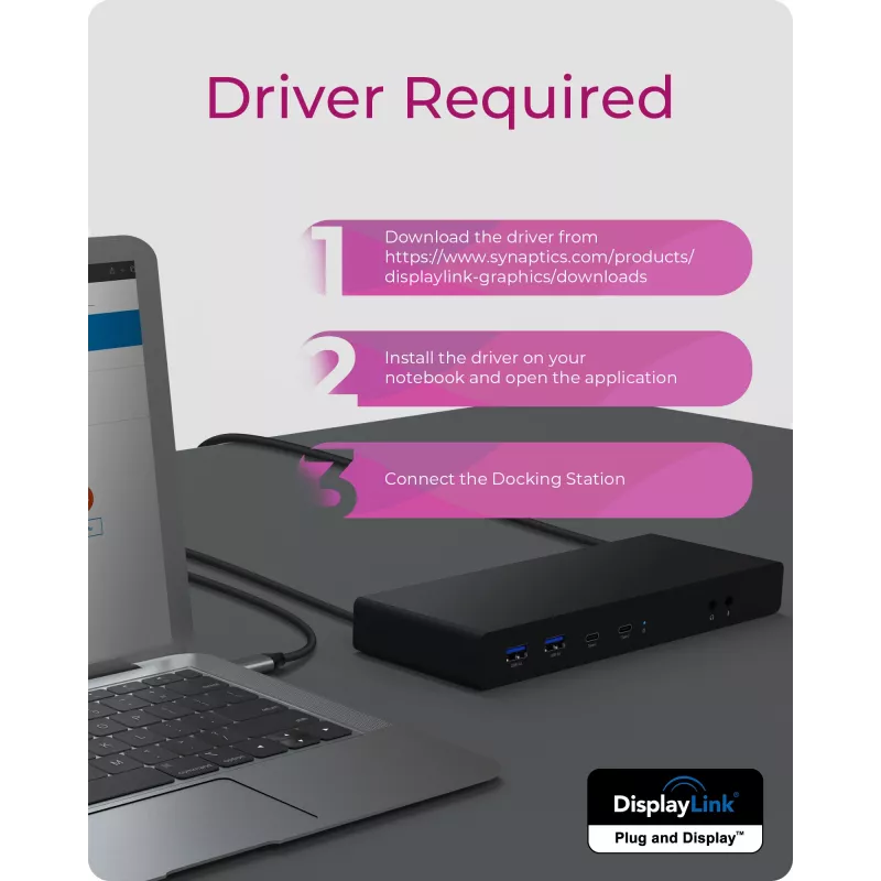 ICY BOX IB-DK2245AC com fios USB 3.2 Gen 1 (3.1 Gen 1) Type-C preto