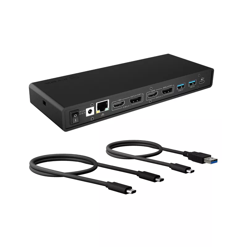 ICY BOX IB-DK2245AC com fios USB 3.2 Gen 1 (3.1 Gen 1) Type-C preto
