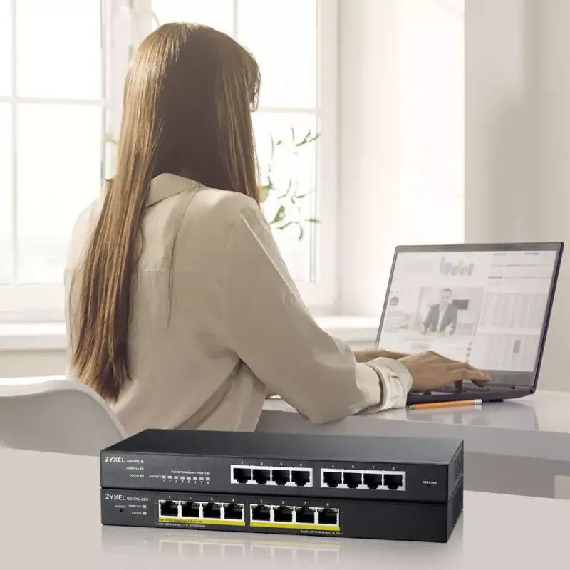 Zyxel GS1915-8 Switch Gerido L2 Gigabit Ethernet (10/100/1000) Preto