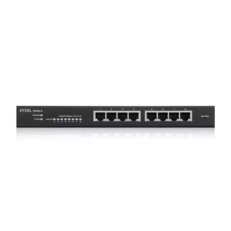 Zyxel GS1915-8 Switch Gerido L2 Gigabit Ethernet (10/100/1000) Preto