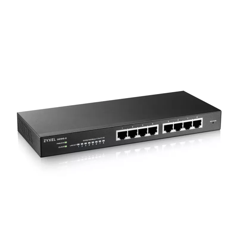 Zyxel GS1915-8 Switch Gerido L2 Gigabit Ethernet (10/100/1000) Preto