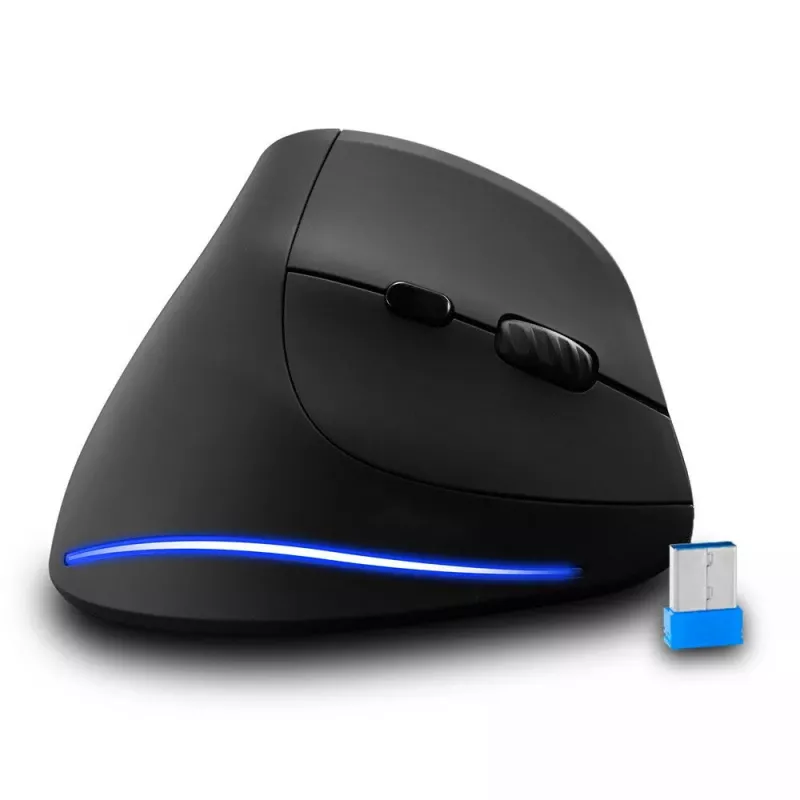 Rato vertical sem fios MEDIA-TECH MT1123, preto, 2400 DPI, 5 botões, recetor RF-USB