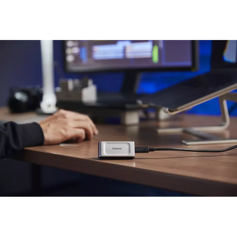 Kingston Technology 4000G SSD PORTÁTIL XS2000, 4 TB, USB Type-C, 3.2 Gen 2 (3.1 Gen 2), 2000 MB/s, Preto, Prateado