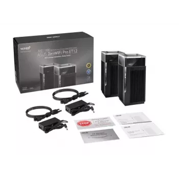 ASUS ZenWiFi Pro ET12 Tri-Band (2,4 GHz / 5 GHz / 6 GHz) Wi-Fi 6E (802.11ax) Preto 3 Interno