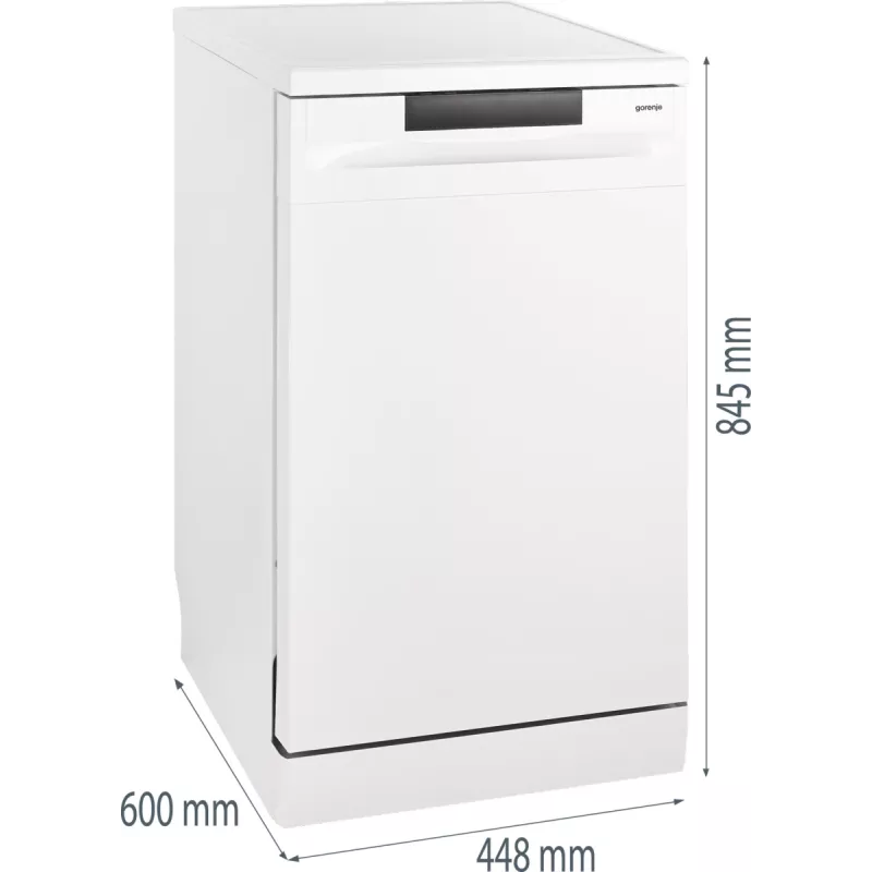 Máquina de lavar louça de instalação livre Gorenje GS520E15W — 9 conjuntos de louça, 47 dB, 448×600×845 mm, 9 L/ciclo