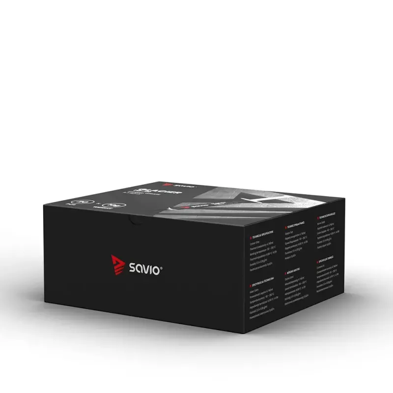 Pasta térmica SAVIO TG-01, 4,7 W/m·K, 10 g, densidade 2,5 g/cm³, funcionamento −50–250 °C