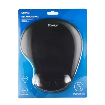 Tapete de rato SAVIO MP-01B apoio de pulso em gel 3 mm de espessura 230×190 mm preto