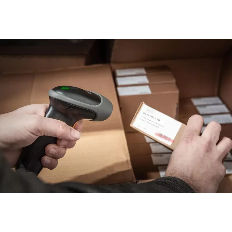 Leitor de códigos de barras 2D portátil DIGITUS código QR Bluetooth com suporte
