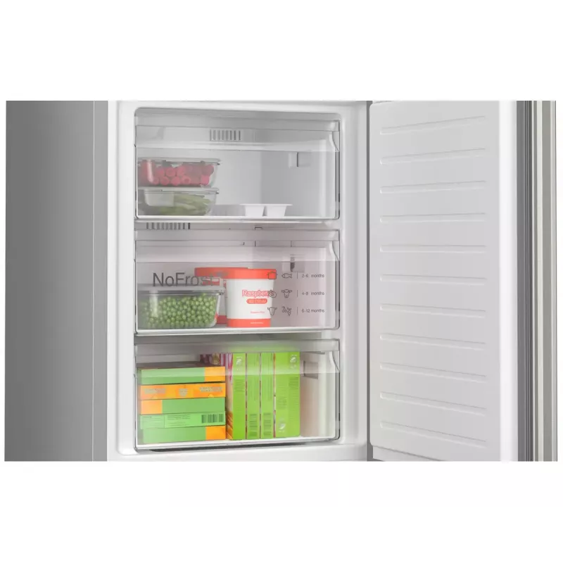Combinado frigorífico-congelador Bosch Serie 4 KGN362IDF, independente, 321 L total (218 L frigorífico / 103 L congelador), aço inoxidável, congelador em baixo