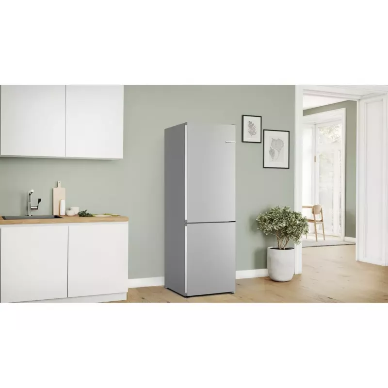 Combinado frigorífico-congelador Bosch Serie 4 KGN362IDF, independente, 321 L total (218 L frigorífico / 103 L congelador), aço inoxidável, congelador em baixo