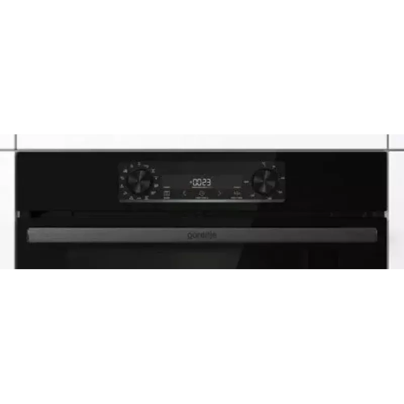 Forno de encastrar Gorenje BOS6737E06FBG — 77 L multifunções, EcoClean, vapor, convecção, controlo mecânico, 59,5×59,5 cm, preto