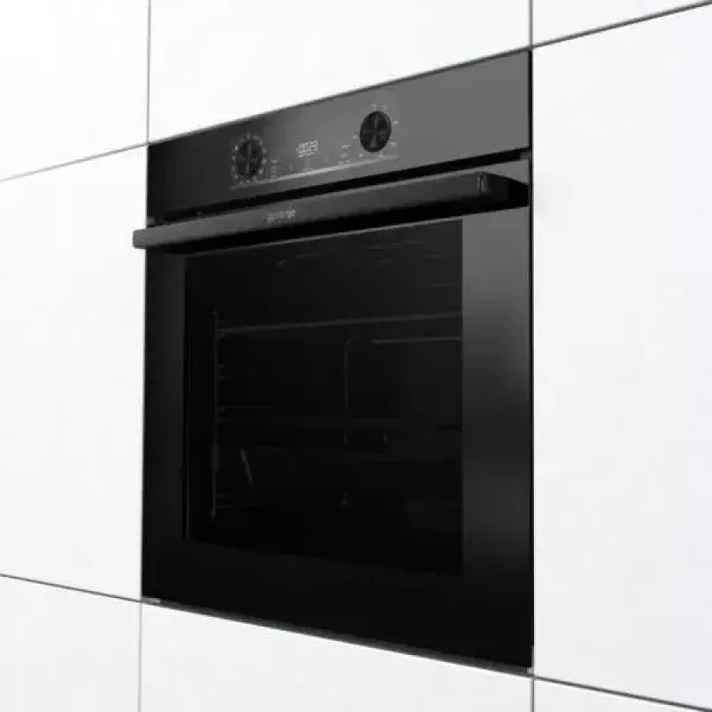 Forno de encastrar Gorenje BOS6737E06FBG — 77 L multifunções, EcoClean, vapor, convecção, controlo mecânico, 59,5×59,5 cm, preto