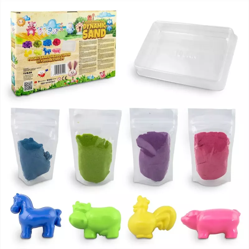 Areia cinética para crianças Tuban DYNAMIC SAND SET – FARM multicolor