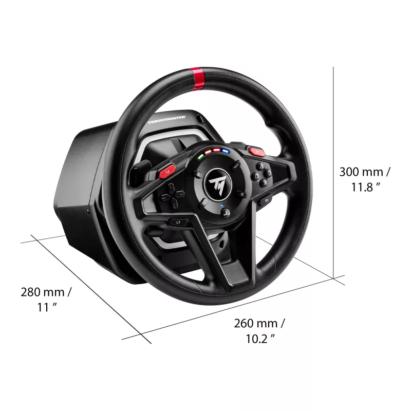 Thrustmaster T128 preto USB volante + pedais analógico PC, PlayStation 4, PlayStation 5