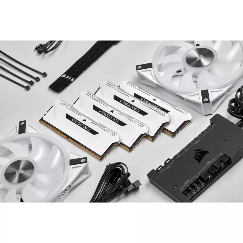 Memória CORSAIR 32GB DDR4 3200MHz C16 (2x16GB) Vengeance RGB Pro branco