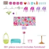 Casa de férias Barbie conjunto de brincar com mais de 30 peças, brinquedo para crianças a partir dos 3 anos