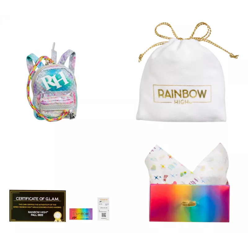 Rainbow High Accessories Studio Series 1, sortido H em PDQ saco de boneca