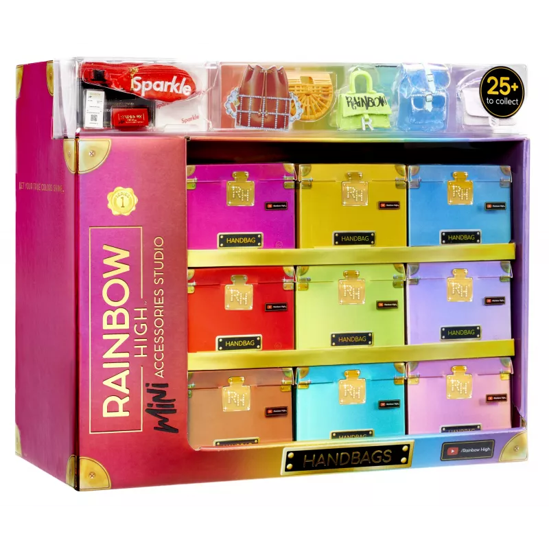 Rainbow High Accessories Studio Series 1, sortido H em PDQ saco de boneca