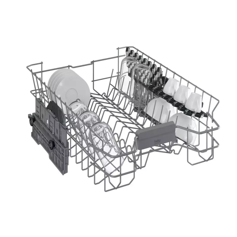 Máquina de lavar loiça slim Beko BDFS15020X, 10 conjuntos de louça, 45 cm, 47 dB, 5 programas, motor inverter