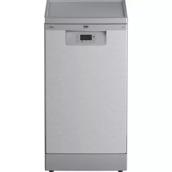 Máquina de lavar loiça slim Beko BDFS15020X, 10 conjuntos de louça, 45 cm, 47 dB, 5 programas, motor inverter