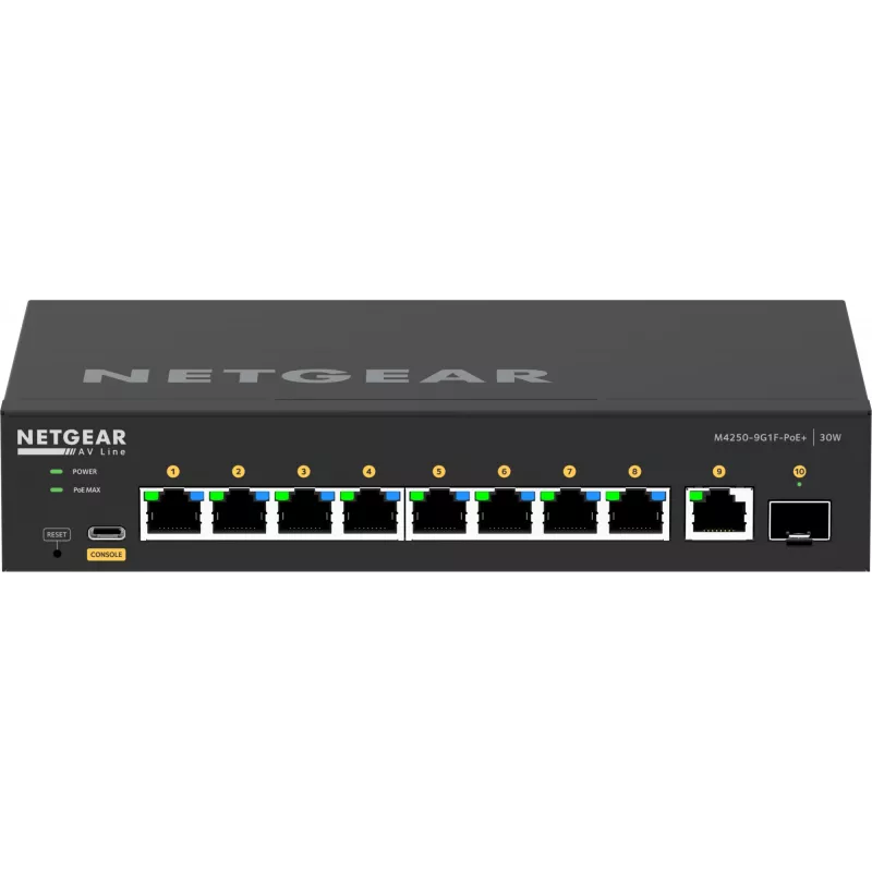 Switch gerido NETGEAR GSM4210PD-100EUS 8x1G PoE+ 110W 1xSFP