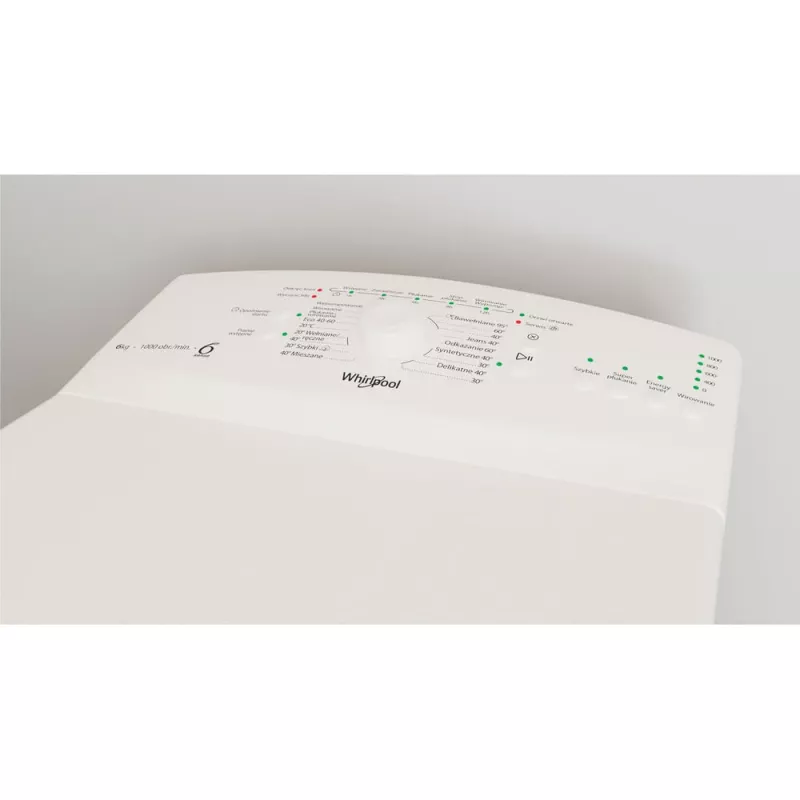 Whirlpool TDLR 6040L PL/N máquina de lavar roupa de instalação livre com carga superior, 6 kg, 1000 rpm, branca