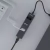 Hub USB-C SAVIO AK-57 com 3× USB-A, RJ-45 Gigabit Ethernet (5000 Mbit/s), alumínio cinzento