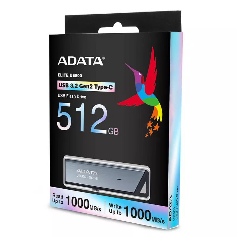 Pen drive ADATA UE800 512 GB USB Type-C 3.2 Gen 2 (3.1 Gen 2) prateada