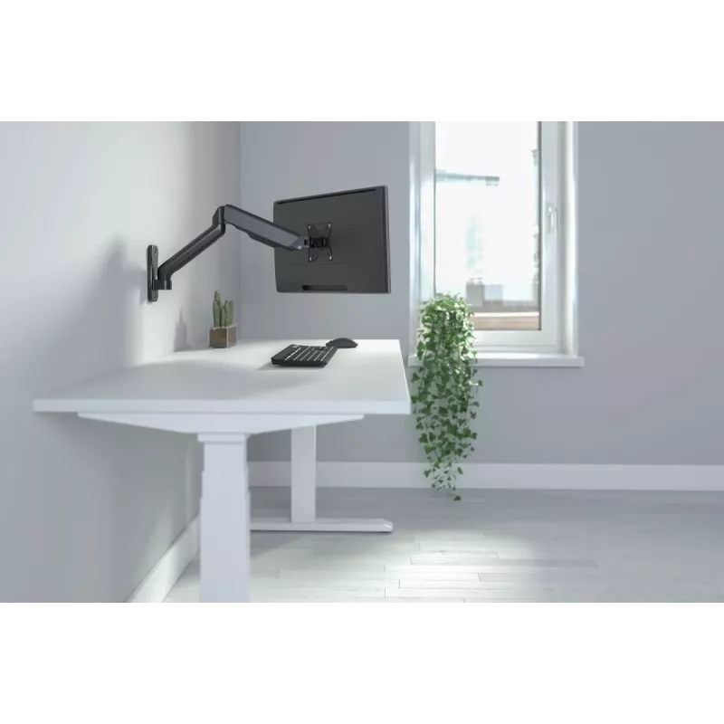 Suporte de parede DIGITUS para monitor com mola a gás individual 32 polegadas 9 kg máx. preto