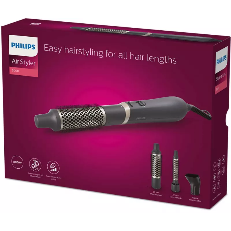 Philips série 3000 BHA301/00 ferramenta de styling de cabelo conjunto de styling de cabelo quente preto 800 W 1,8 m