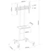 Techly ICA-TR23 suporte de TV móvel com rodas, 32-70 polegadas, 40 kg, com prateleira