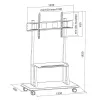 Suporte de chão portátil TECHLY Signage Display Mount ICA-TR31 para ecrãs 55–120 polegadas, VESA 1200x600, carga máx. 150 kg, preto