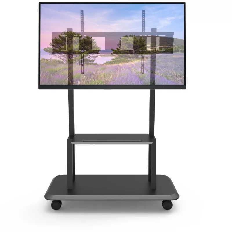 Suporte de chão portátil TECHLY Signage Display Mount ICA-TR31 para ecrãs 55–120 polegadas, VESA 1200x600, carga máx. 150 kg, preto