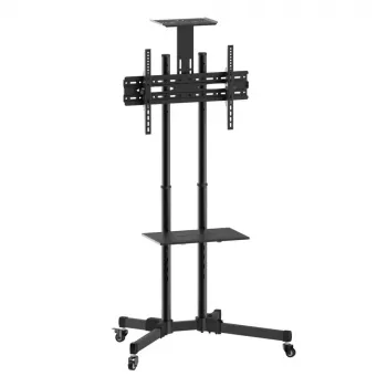 Suporte de chão TECHLY ICA-TR16T para ecrãs de 37 polegadas a 70 polegadas, VESA 200x200–600x400, até 50 kg, ajustável em altura, rodas, inclinação ±10° (preto)