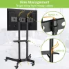 Suporte de chão TECHLY ICA-TR16T para ecrãs de 37 polegadas a 70 polegadas, VESA 200x200–600x400, até 50 kg, ajustável em altura, rodas, inclinação ±10° (preto)