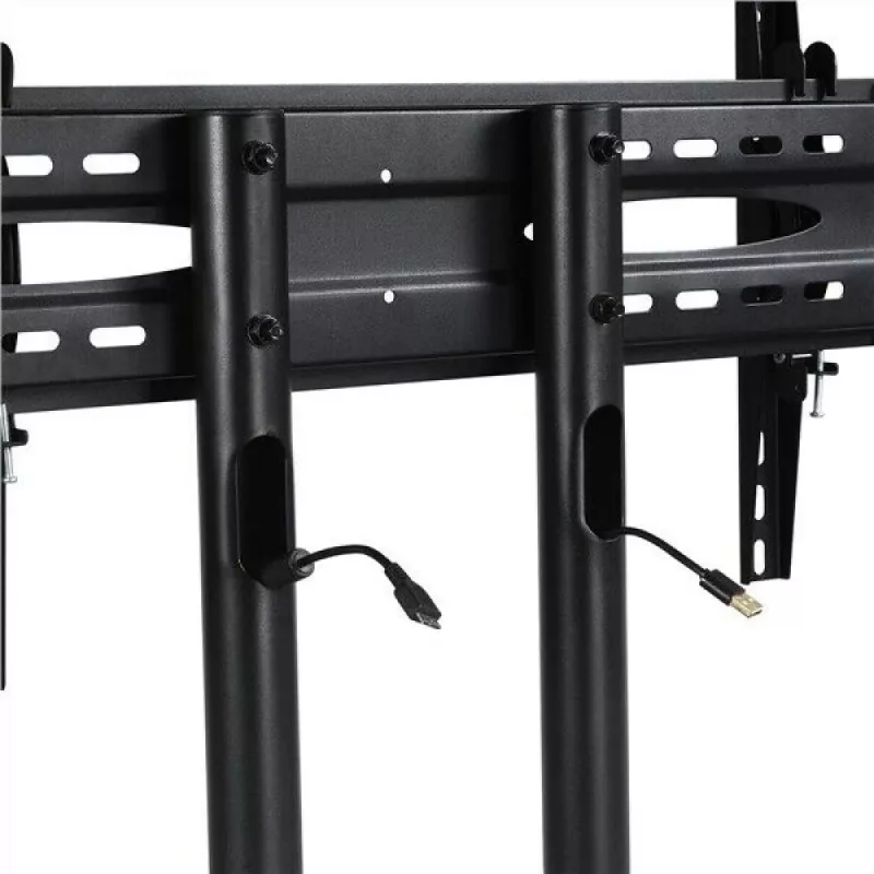 Suporte de chão TECHLY ICA-TR16T para ecrãs de 37 polegadas a 70 polegadas, VESA 200x200–600x400, até 50 kg, ajustável em altura, rodas, inclinação ±10° (preto)