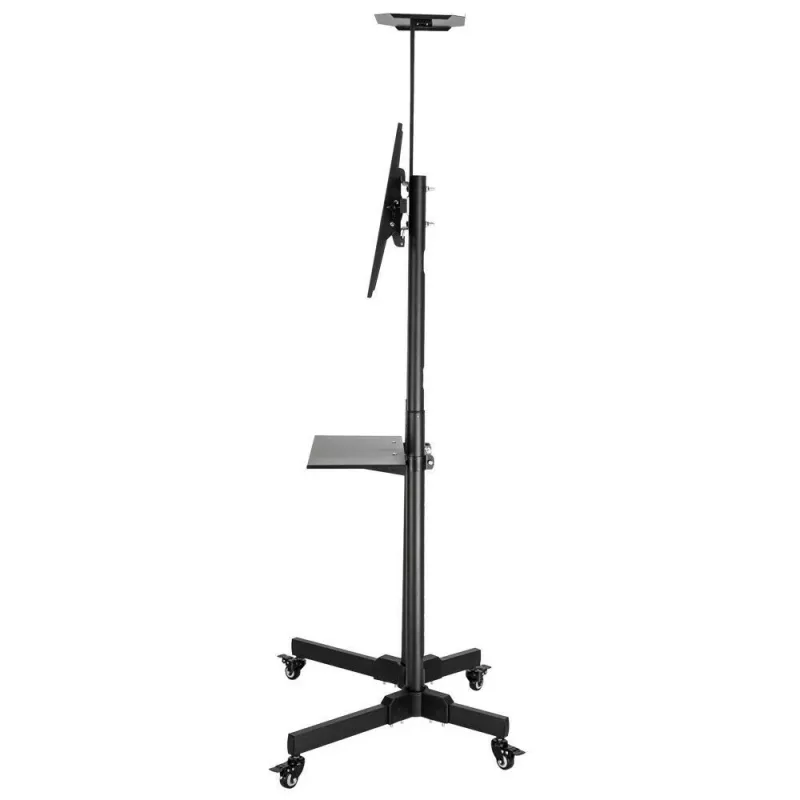 Suporte de chão TECHLY ICA-TR16T para ecrãs de 37 polegadas a 70 polegadas, VESA 200x200–600x400, até 50 kg, ajustável em altura, rodas, inclinação ±10° (preto)