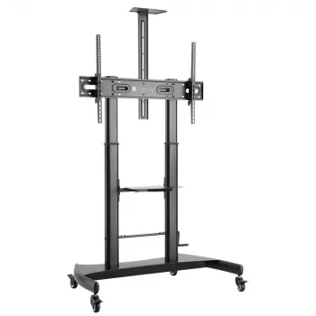 Suporte de chão com rodas Techly em aço com apoio ajustável em altura para TV de 60'' a 100''