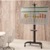 Suporte de chão com rodas Techly em aço com apoio ajustável em altura para TV de 60'' a 100''