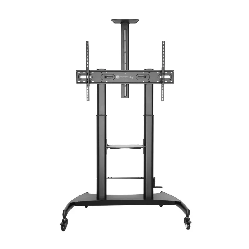 Suporte de chão com rodas Techly em aço com apoio ajustável em altura para TV de 60'' a 100''