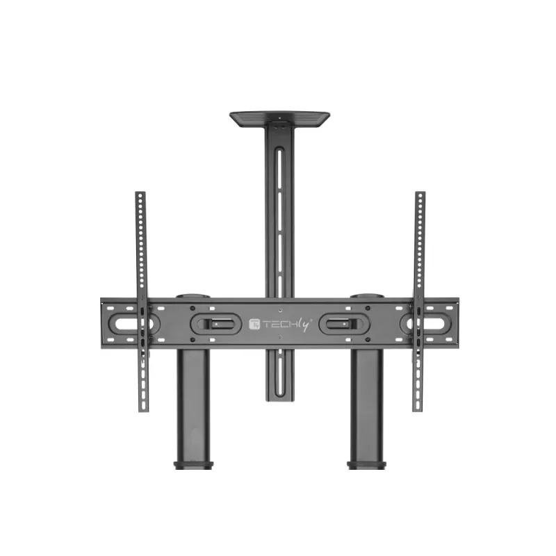 Suporte de chão com rodas Techly em aço com apoio ajustável em altura para TV de 60'' a 100''
